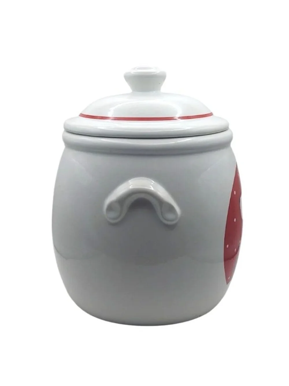 Sledding Dog Ceramic Cookie Jar Biscuit Container Christmas Winter Holiday
